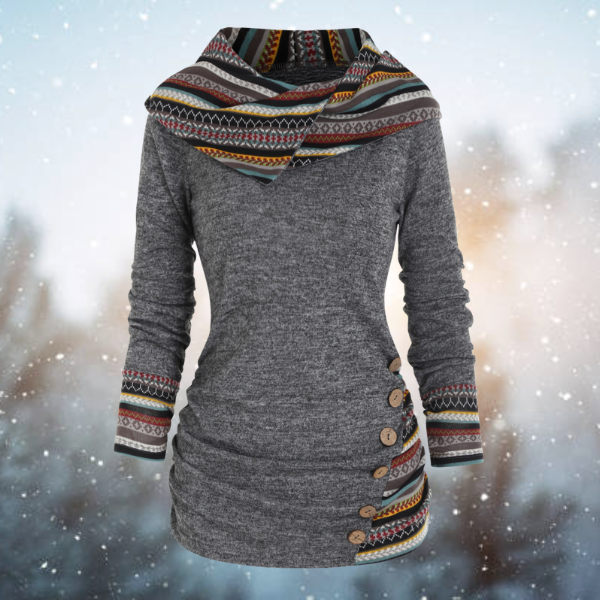 Tribal Pullover mit Kapuze für Frauen