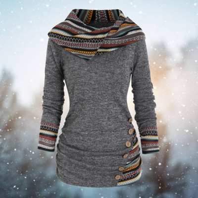 Tribal Pullover mit Kapuze für Frauen