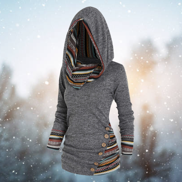 Tribal Pullover mit Kapuze für Frauen