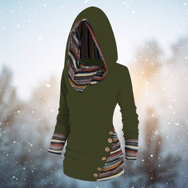 Tribal Pullover mit Kapuze für Frauen