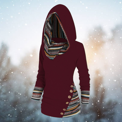 Tribal Pullover mit Kapuze für Frauen