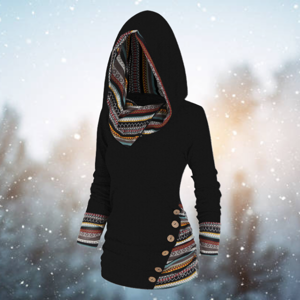 Tribal Pullover mit Kapuze für Frauen