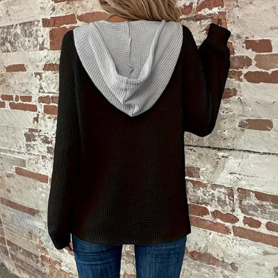 Angelina | Gemütliches Kontrast Kapuzensweatshirt