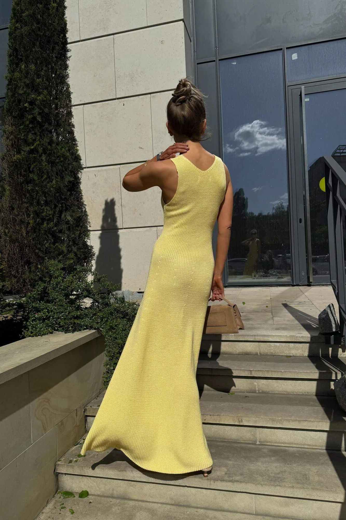 Anna – Gelbes Strickkleid