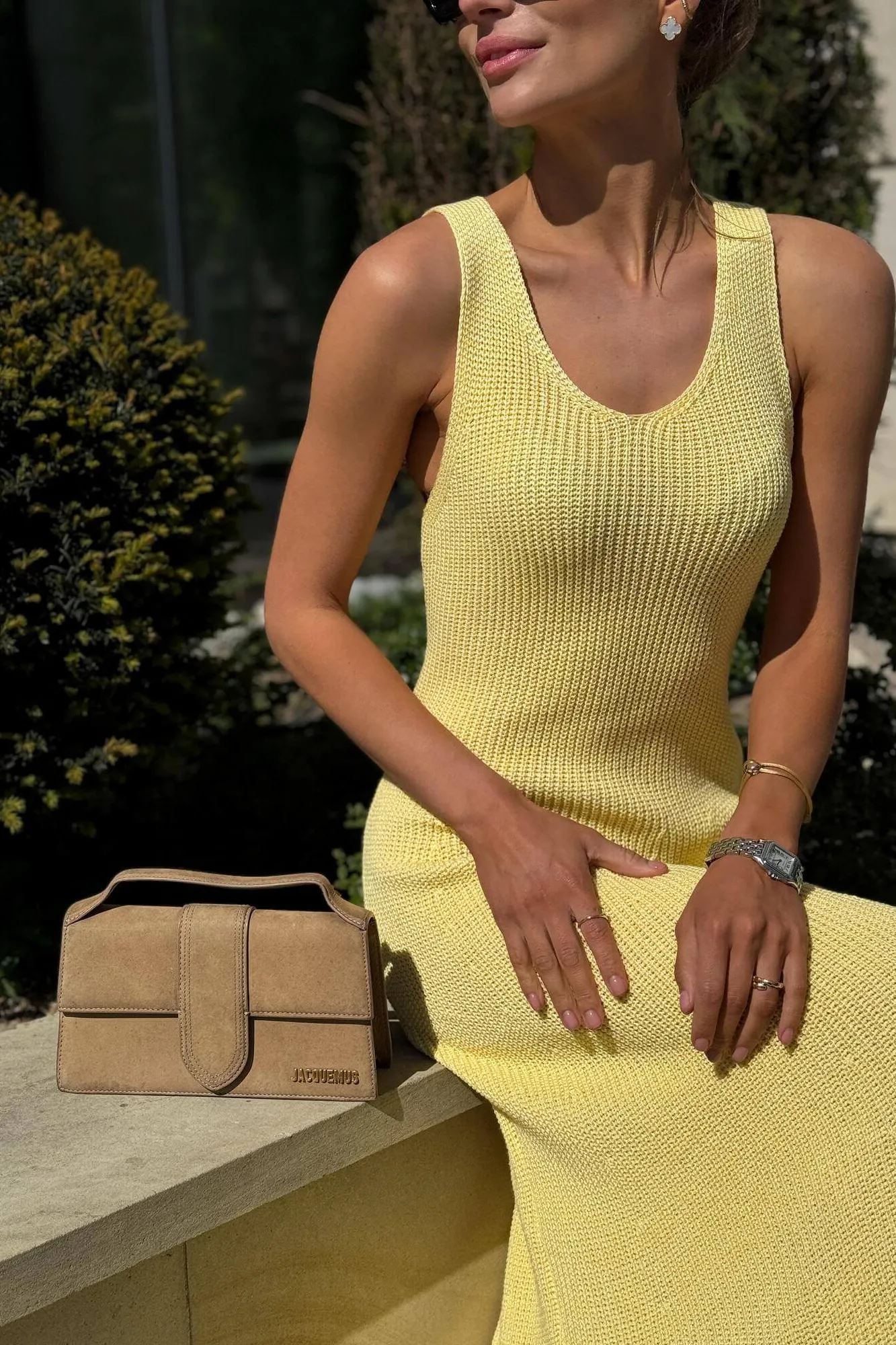 Anna – Gelbes Strickkleid