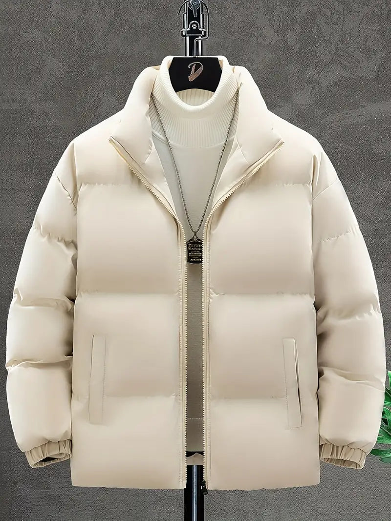 Puffer-Winterjacke mit Rippenbündchen für Männer