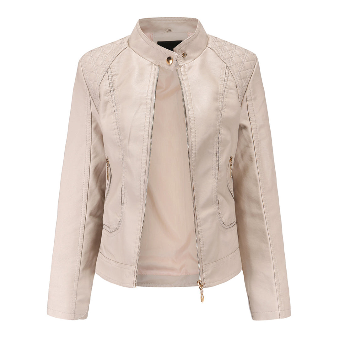 Schicke Lederjacke im Moto-Stil für Damen