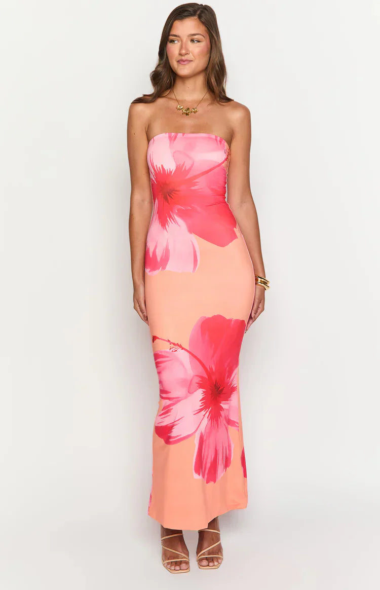 Arizona - Maxikleid aus floraler Mesh-Spitze