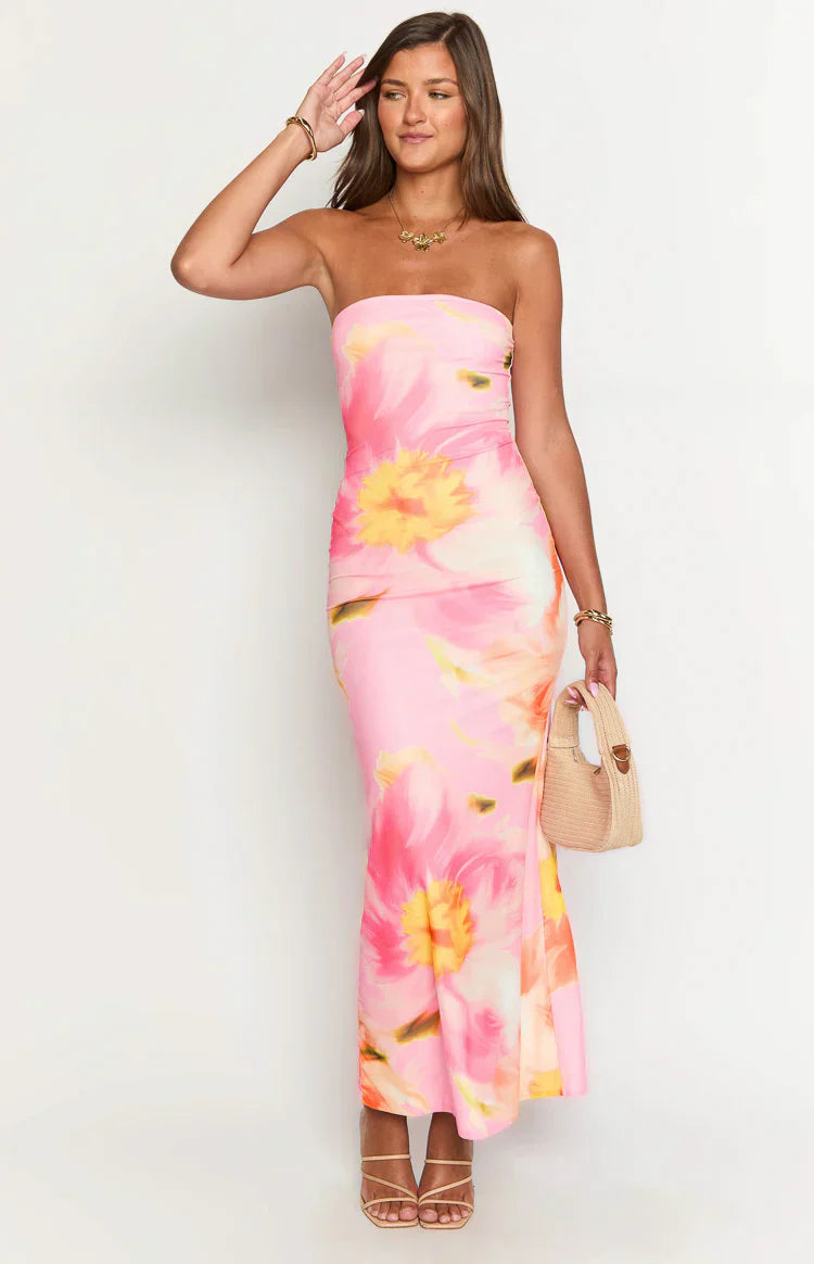 Arizona - Maxikleid aus floraler Mesh-Spitze