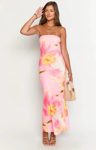 Arizona - Maxikleid aus floraler Mesh-Spitze