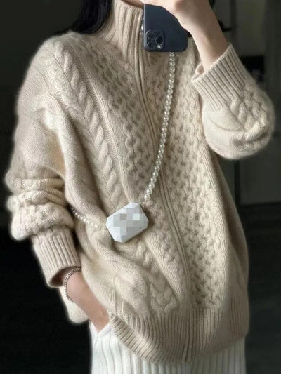 Rollkragenstrickjacke für Frauen