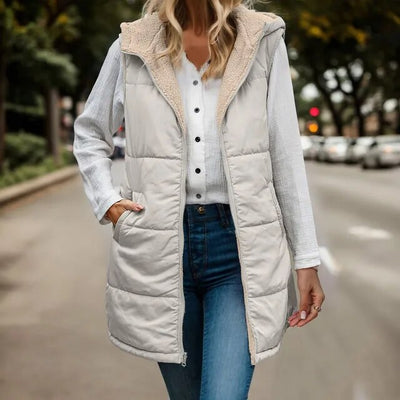 Wendbare ärmellose Jacke aus ärmellosem Kunstfleece