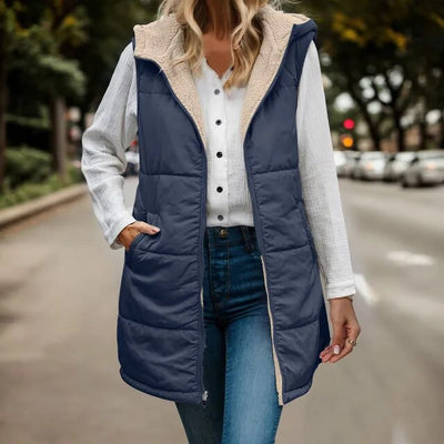 Wendbare ärmellose Jacke aus ärmellosem Kunstfleece