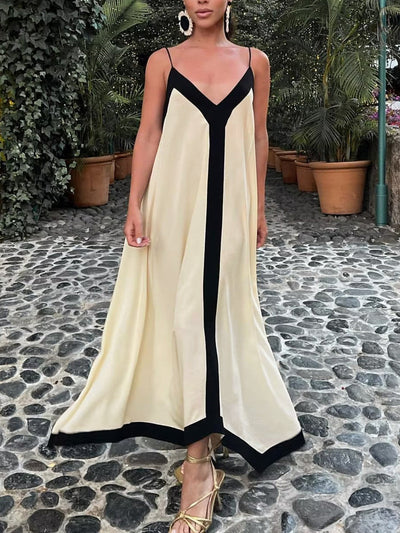 Victoria Elegantes Kleid | Sommerliches, lässiges Oversize-Damenkleid mit V-Ausschnitt