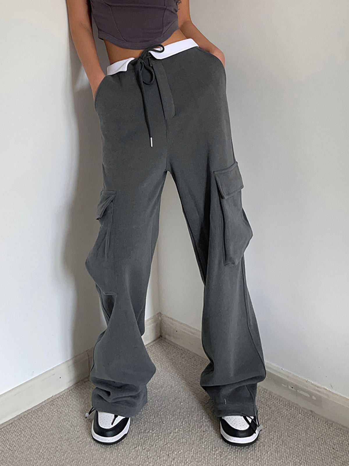 Benedetta® | Bequeme Cargo-Jogginghose mit Kontrastbund