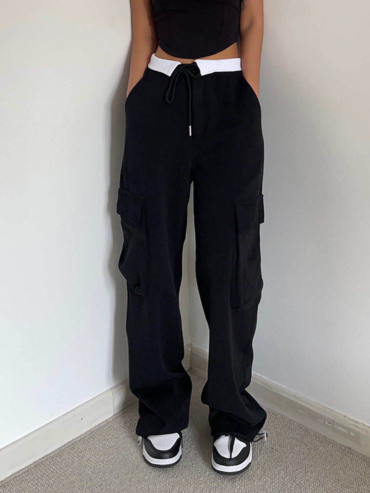 Benedetta® | Bequeme Cargo-Jogginghose mit Kontrastbund