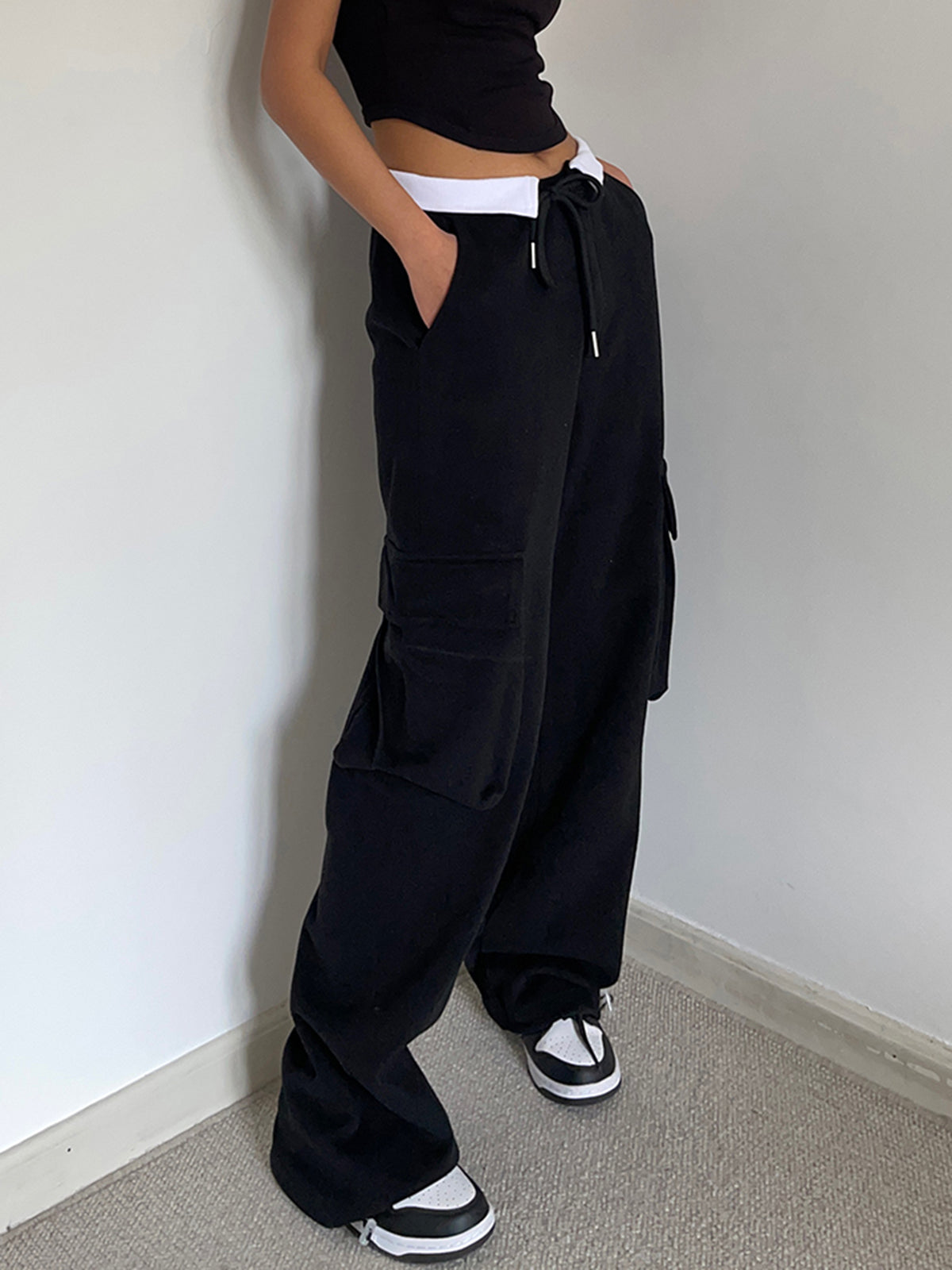 Benedetta® | Bequeme Cargo-Jogginghose mit Kontrastbund