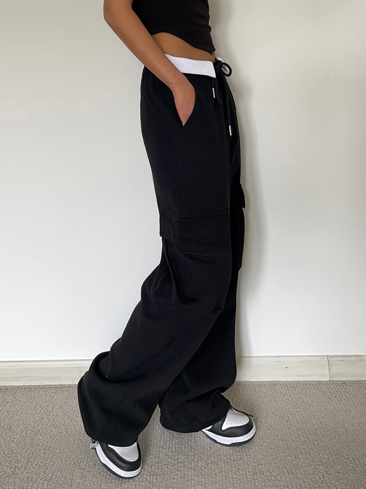 Benedetta® | Bequeme Cargo-Jogginghose mit Kontrastbund