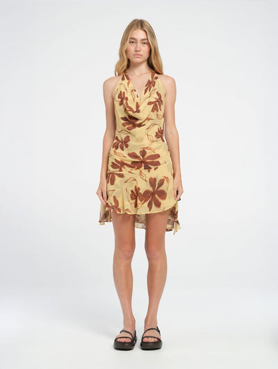 Zepha | Asymmetrisches Neckholder-Midikleid