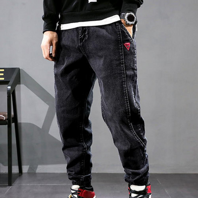 Baggy Jeans - Elastische Knöchel - Kordelzug - Denim-Jogger - Herrenjeans
