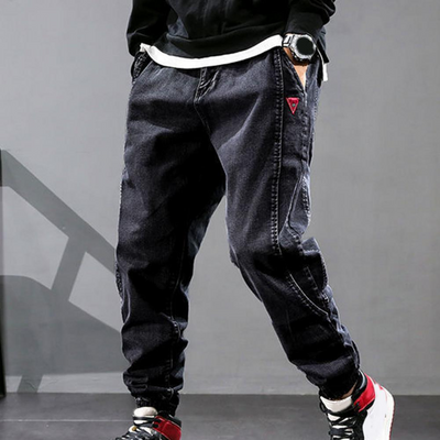 Baggy Jeans - Elastische Knöchel - Kordelzug - Denim-Jogger - Herrenjeans
