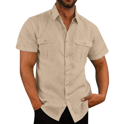 Bali Leinenbluse mit kurzen Ärmeln