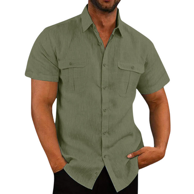 Bali Leinenbluse mit kurzen Ärmeln