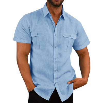 Bali Leinenbluse mit kurzen Ärmeln