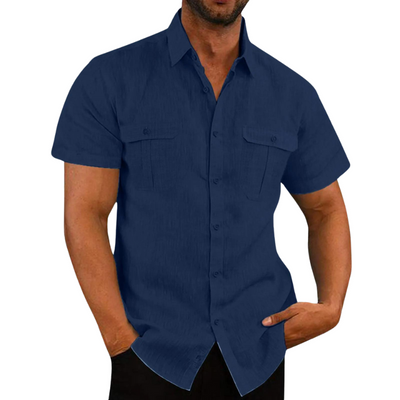 Bali Leinenbluse mit kurzen Ärmeln