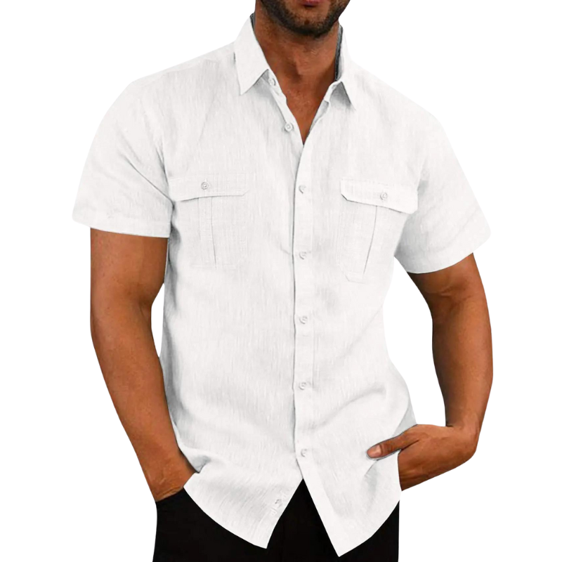 Bali Leinenbluse mit kurzen Ärmeln