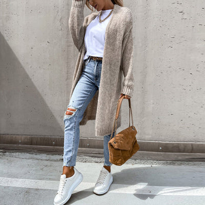 Schicke lange Strickjacke für Damen