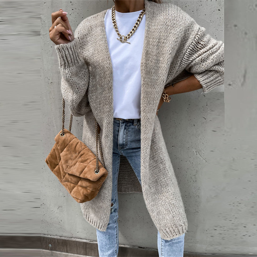 Schicke lange Strickjacke für Damen