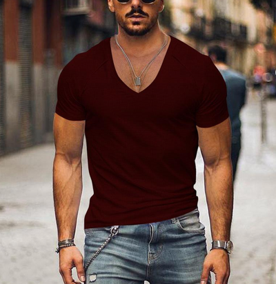 Gratianus – zeitloses soft-fit-t-shirt mit v-ausschnitt für herren