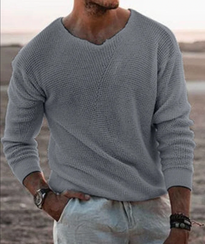 Warmer Pullover mit V-Ausschnitt für Männer