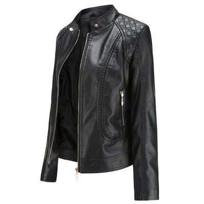 Schicke Lederjacke im Moto-Stil für Damen
