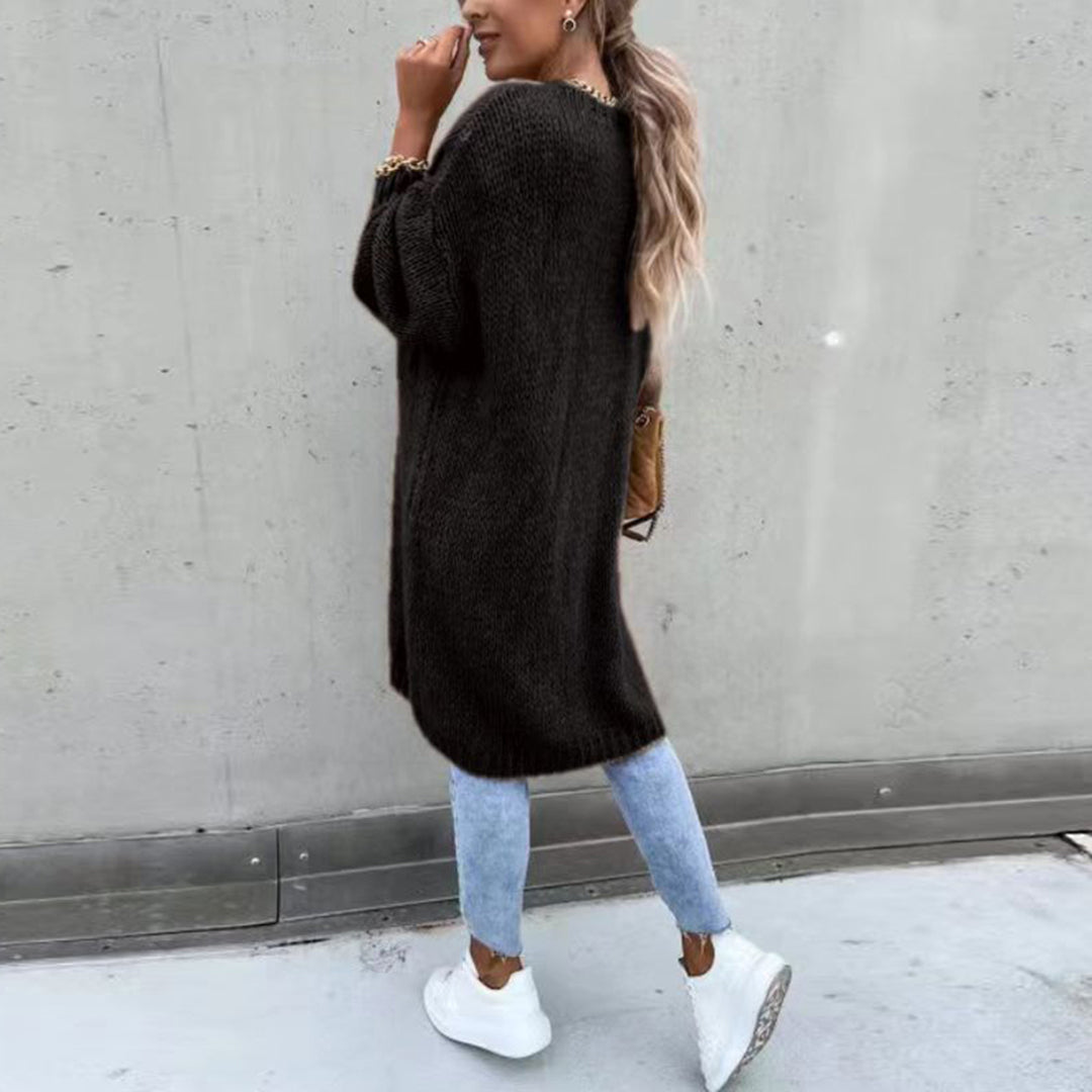 Schicke lange Strickjacke für Damen