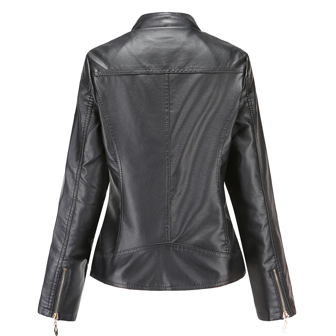 Schicke Lederjacke im Moto-Stil für Damen