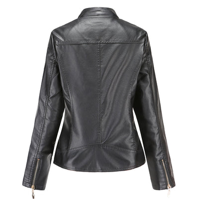 Schicke Lederjacke im Moto-Stil für Damen