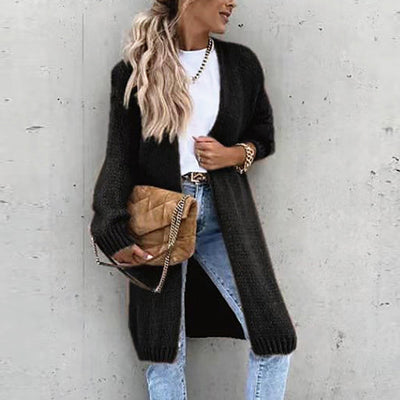 Schicke lange Strickjacke für Damen