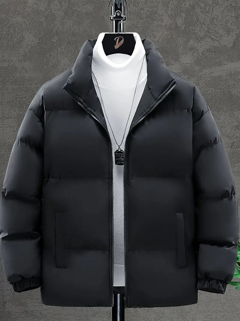 Puffer-Winterjacke mit Rippenbündchen für Männer