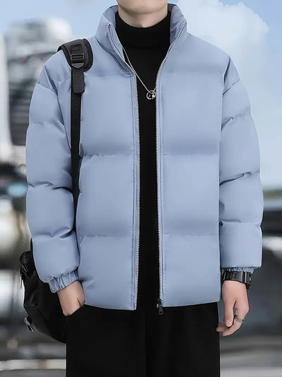 Puffer-Winterjacke mit Rippenbündchen für Männer