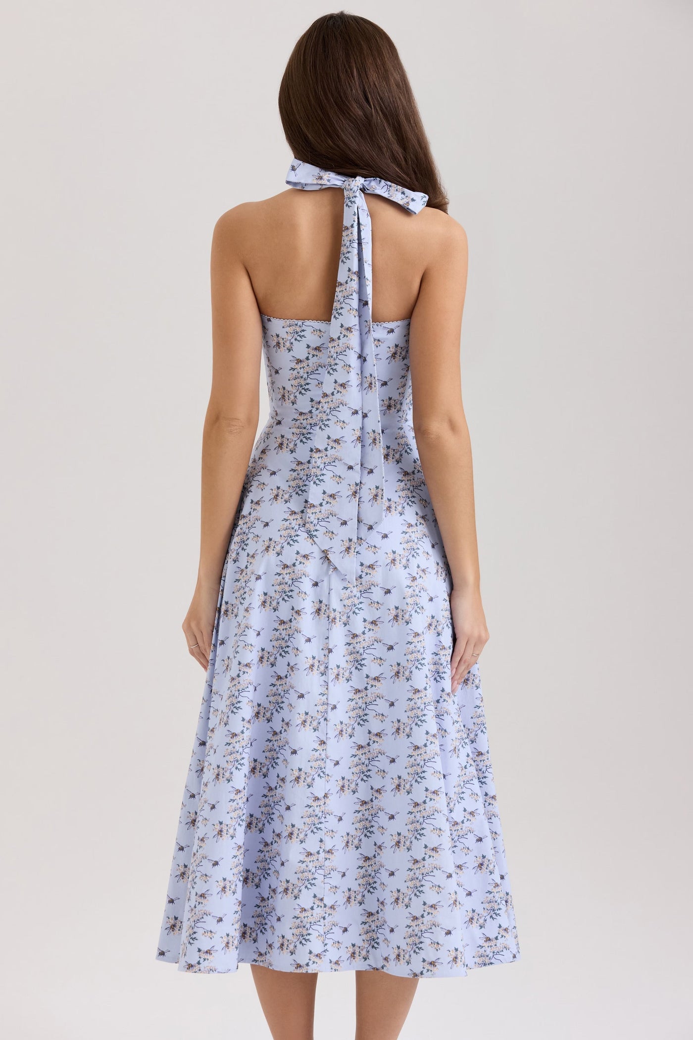 Belle - Midikleid mit Gänseblümchen-Print und Neckholder