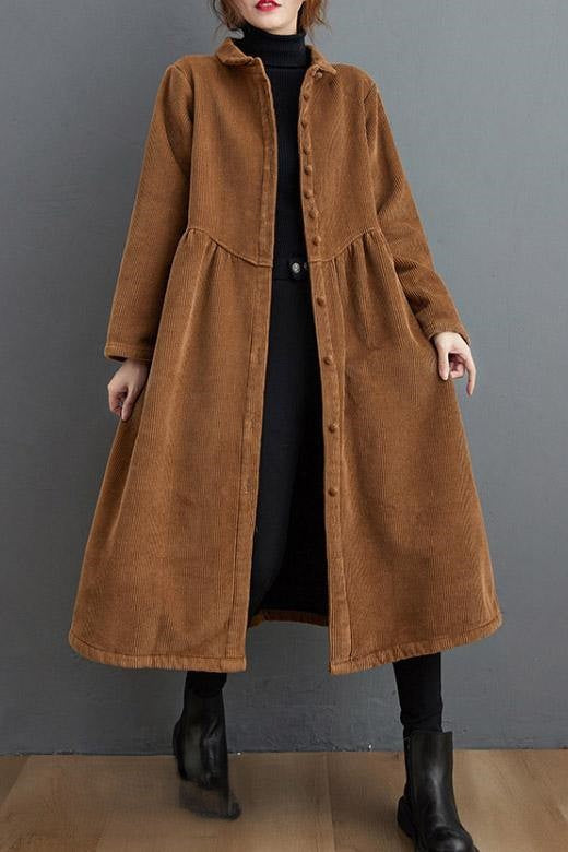 Warmer Winddichter Kordmantel für Damen