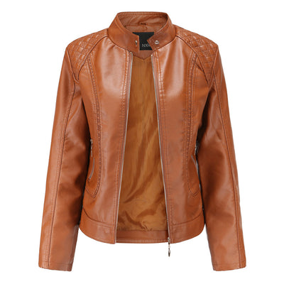 Schicke Lederjacke im Moto-Stil für Damen