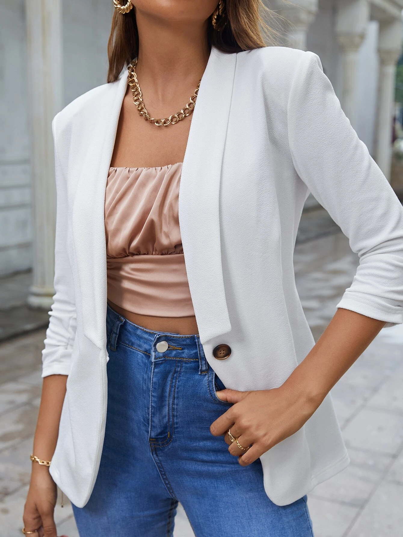 Blazer für Damen – Eleganter langer Sommerblazer für Damen