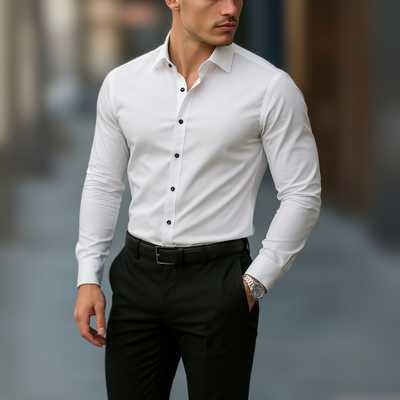 Hemd für Herren - Slim Fit Sommer-Businesshemd mit Stretch