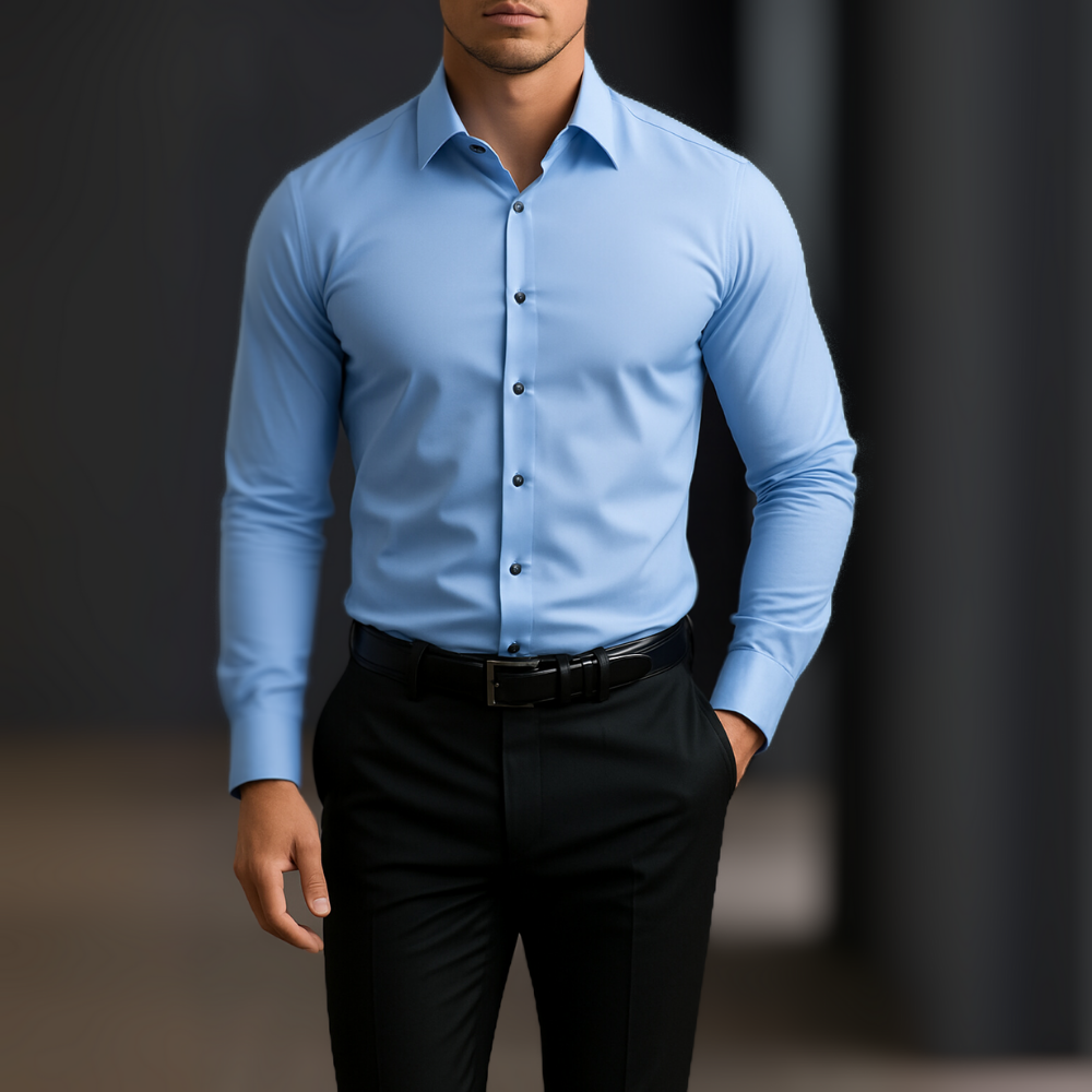 Hemd für Herren - Slim Fit Sommer-Businesshemd mit Stretch