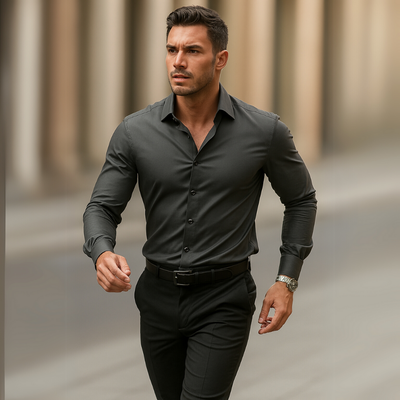 Hemd für Herren - Slim Fit Sommer-Businesshemd mit Stretch