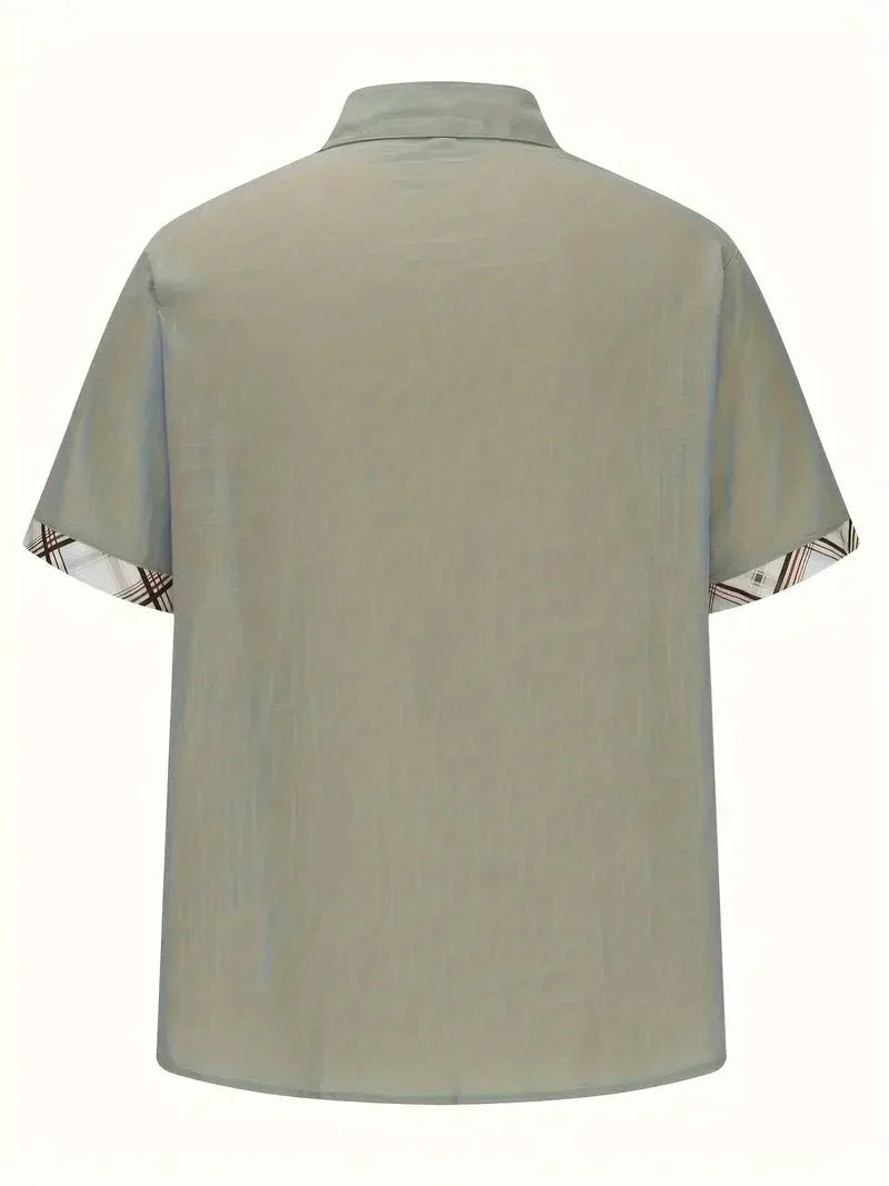 Button-Up Hemd - Umlegekragen - Brusttasche - Kurzarmhemd - Herrenhemd