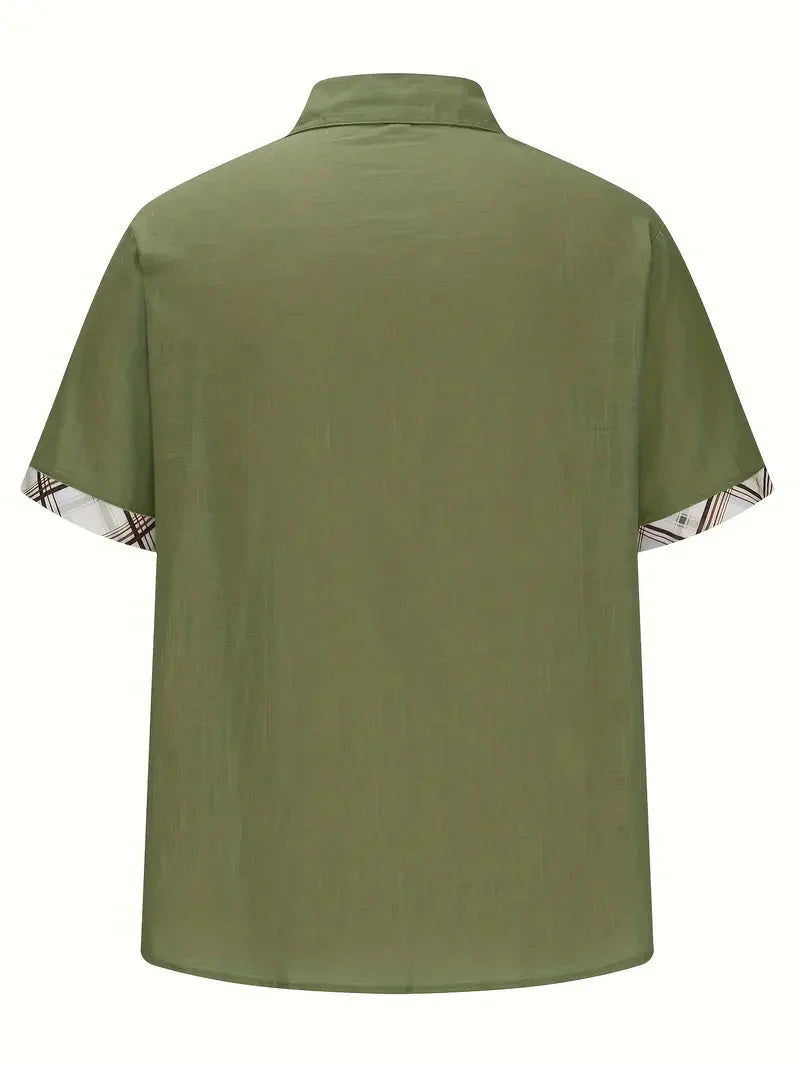 Button-Up Hemd - Umlegekragen - Brusttasche - Kurzarmhemd - Herrenhemd